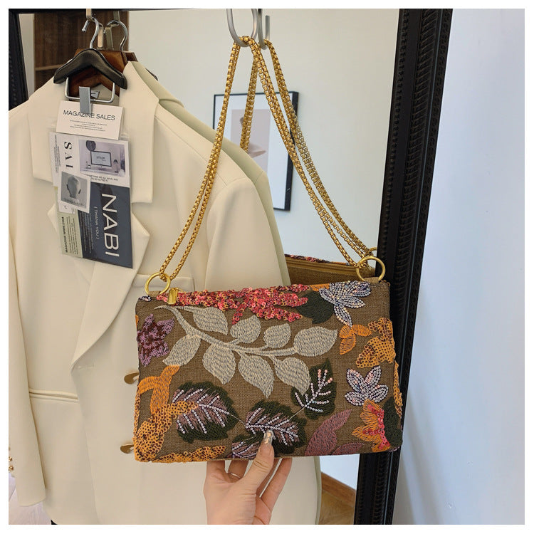 Dinner tote bag with High-grade sequin New embroidered clutch ladies bag for travel gift summer hand bag ladies envelope bag