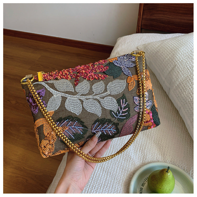Dinner tote bag with High-grade sequin New embroidered clutch ladies bag for travel gift summer hand bag ladies envelope bag