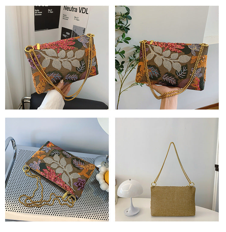 Dinner tote bag with High-grade sequin New embroidered clutch ladies bag for travel gift summer hand bag ladies envelope bag