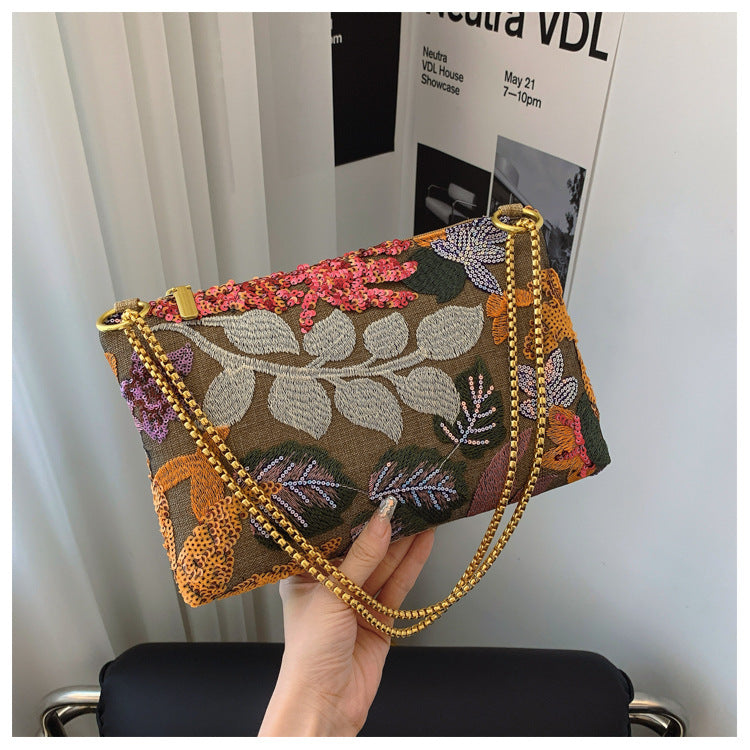 Dinner tote bag with High-grade sequin New embroidered clutch ladies bag for travel gift summer hand bag ladies envelope bag