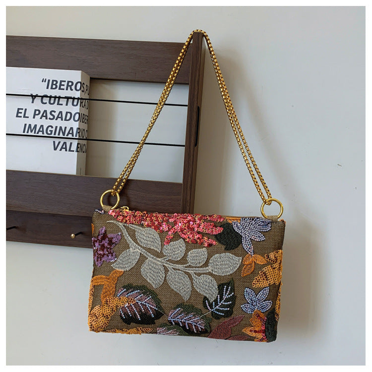 Dinner tote bag with High-grade sequin New embroidered clutch ladies bag for travel gift summer hand bag ladies envelope bag