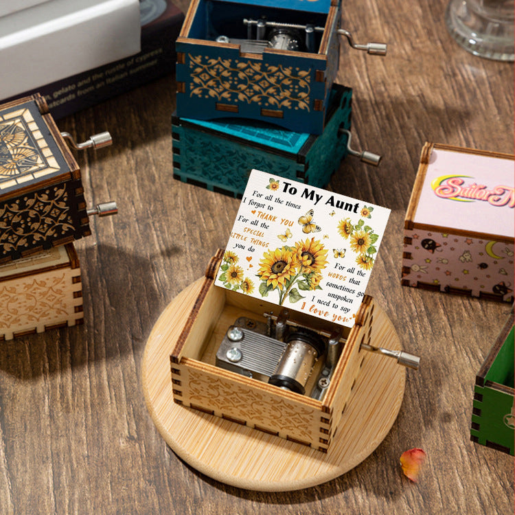 Wooden Hand-Cranked You Are My Sunshine Music Box