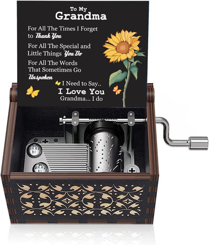 Wooden Hand-Cranked You Are My Sunshine Music Box