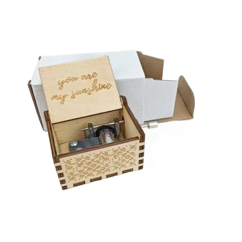 Wooden Hand-Cranked You Are My Sunshine Music Box