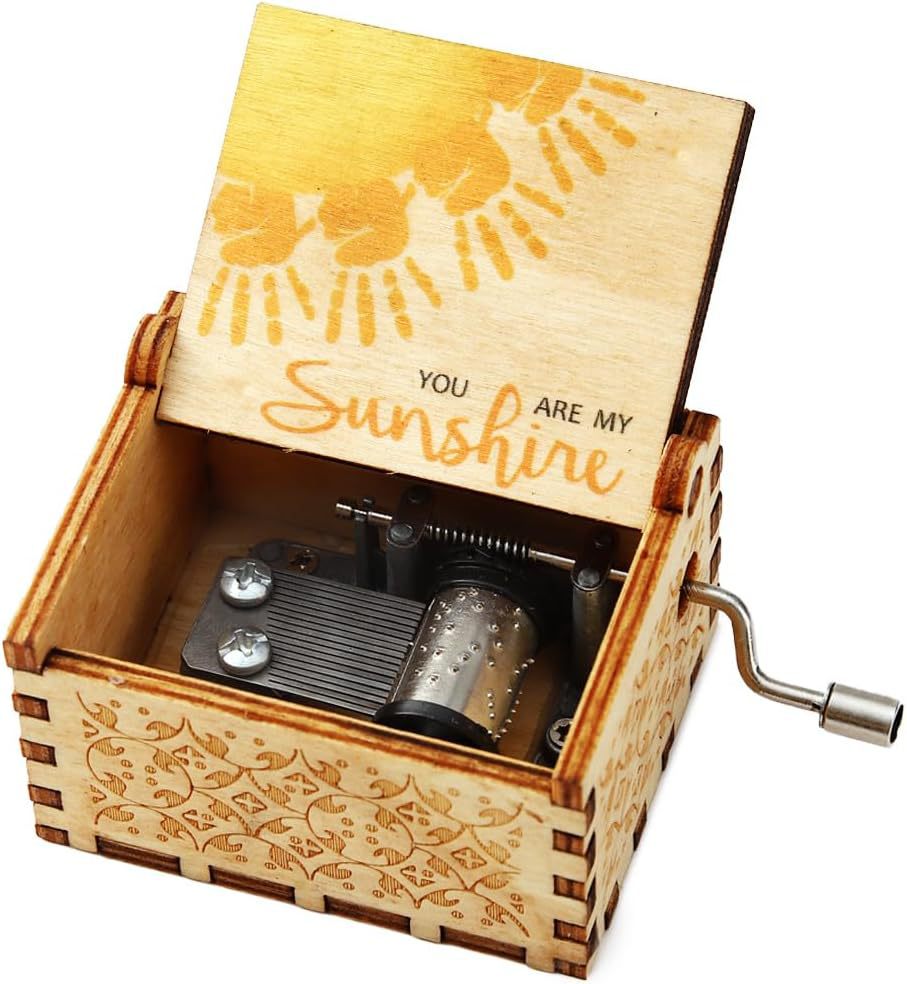 Wooden Hand-Cranked You Are My Sunshine Music Box