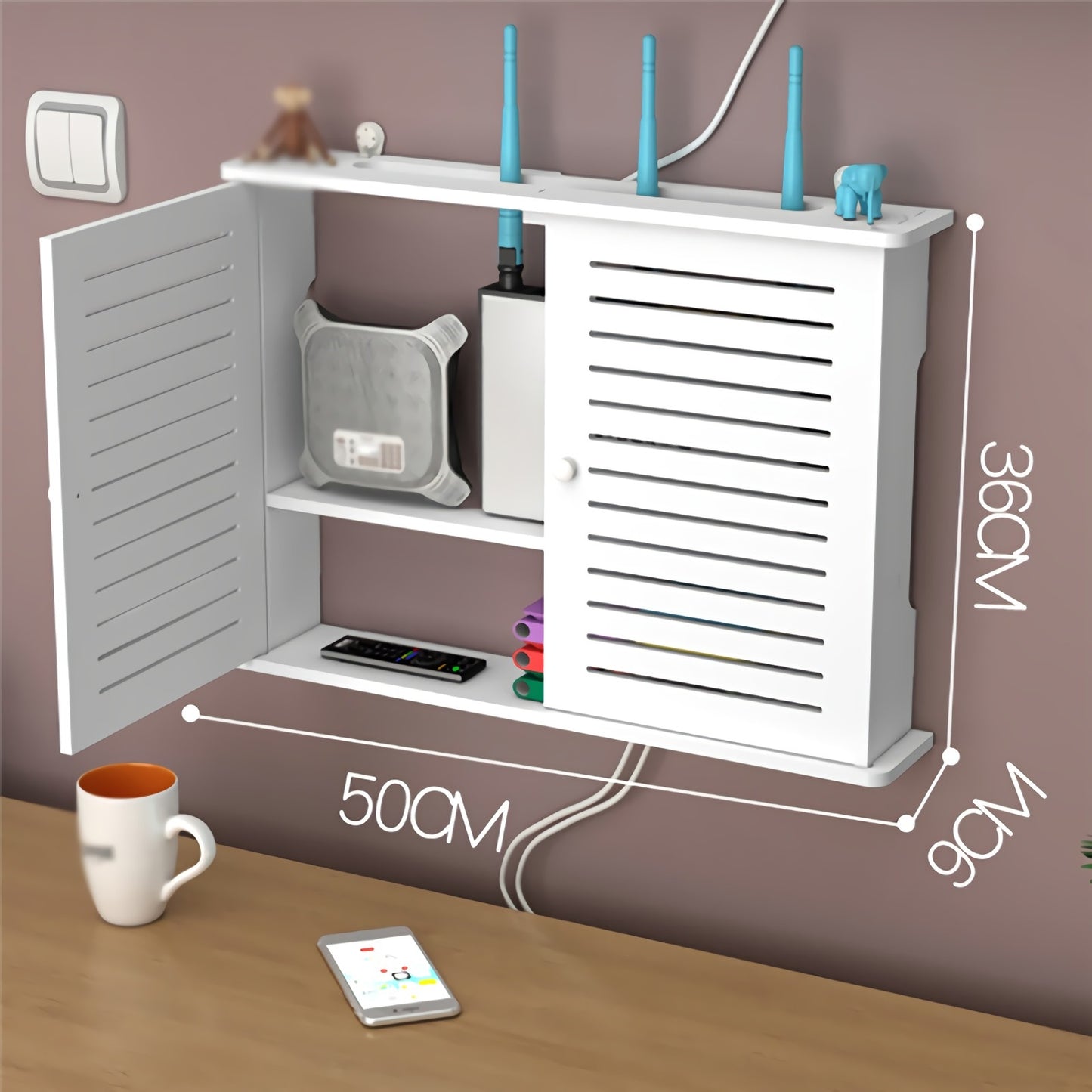 WiFi Storage Box Wall Mount WiFi Router Storage Box Router Modem Wall Mount
