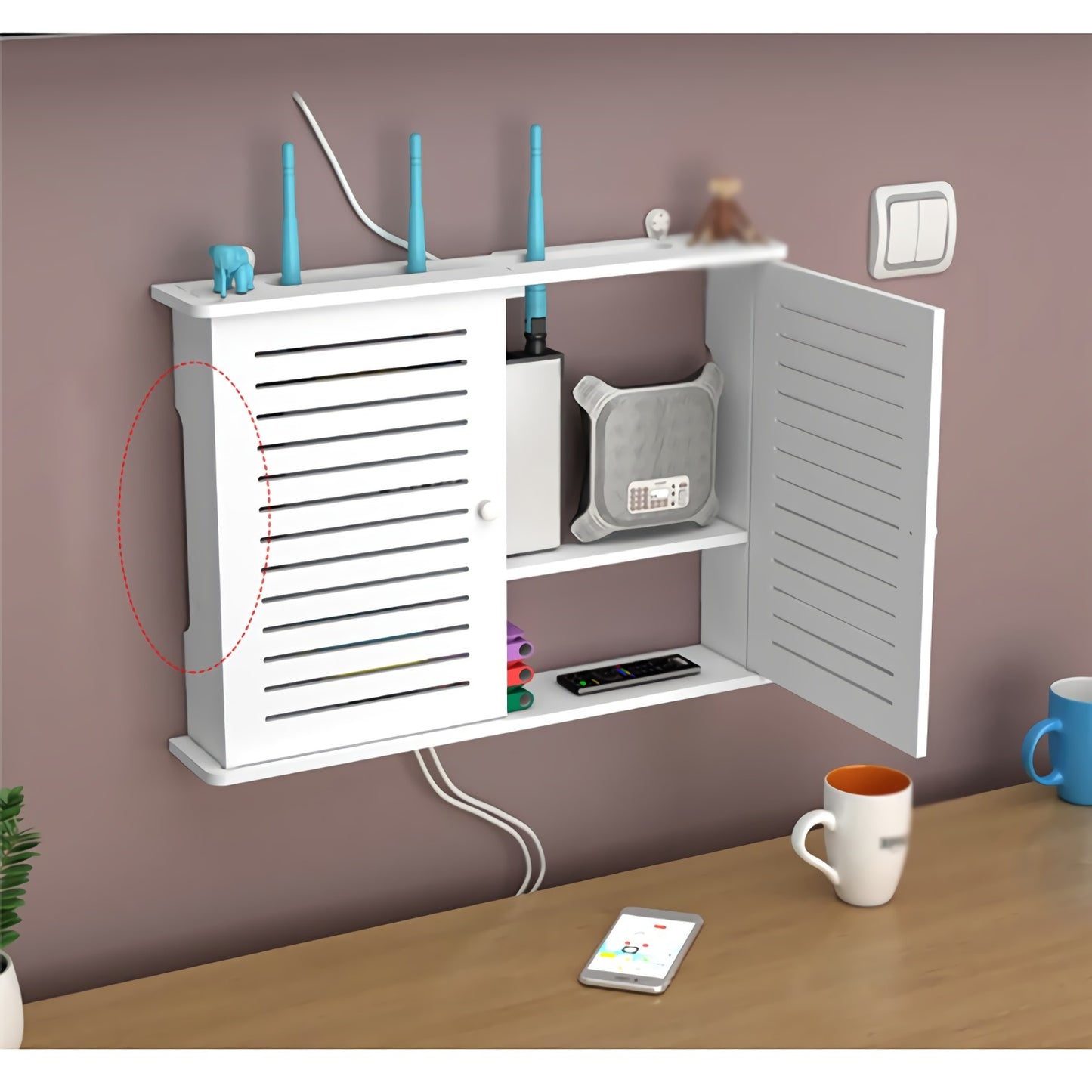 WiFi Storage Box Wall Mount WiFi Router Storage Box Router Modem Wall Mount