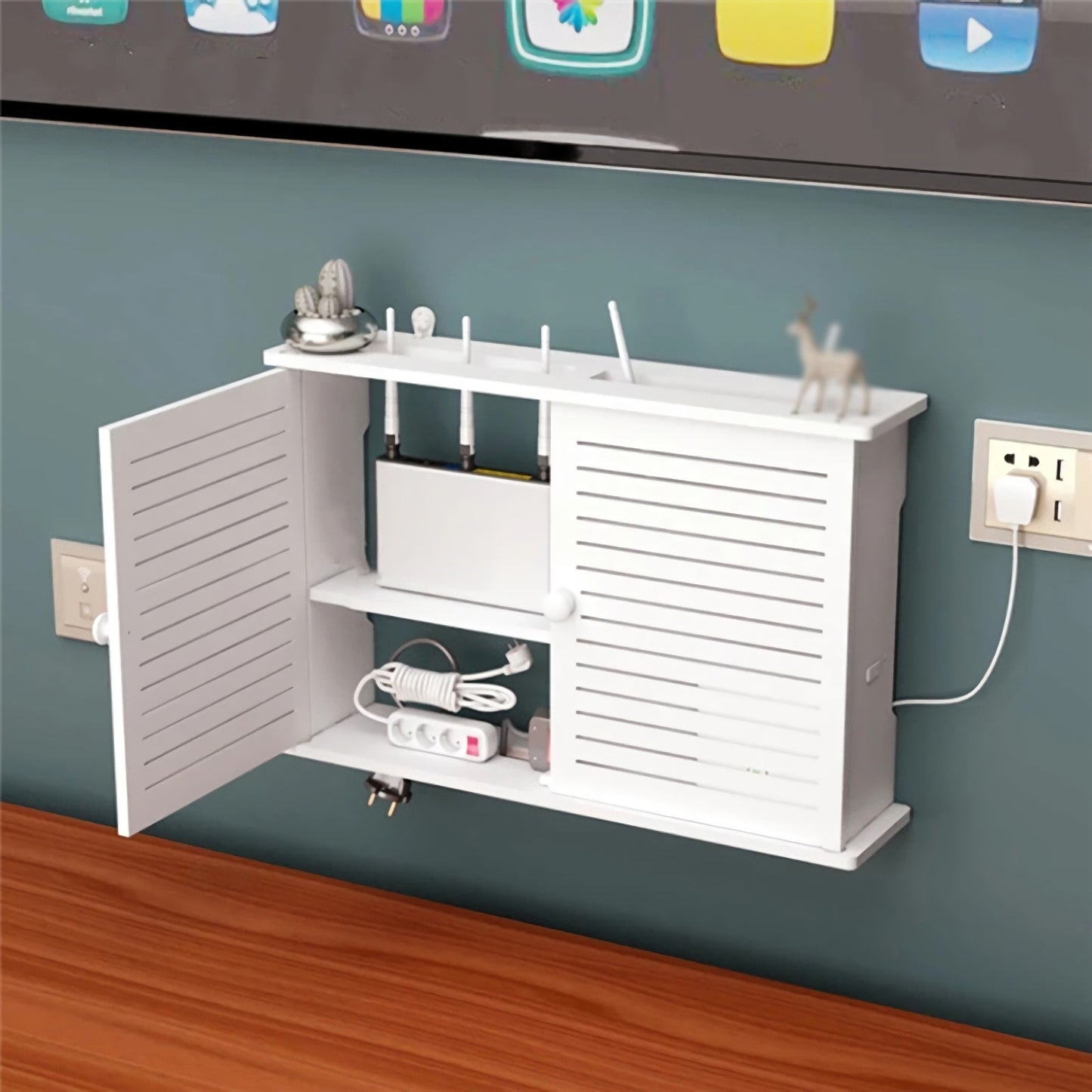 WiFi Storage Box Wall Mount WiFi Router Storage Box Router Modem Wall Mount