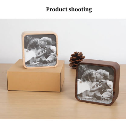 Music box with gravity sensing wood print photo frame Creative birthday gift for your lover/child/friend